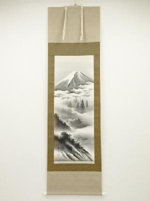 華岳筆　富士山水　肉筆絹本掛軸
